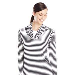 Mott50 Navy & White Striped Cowl Neck Top Size XS